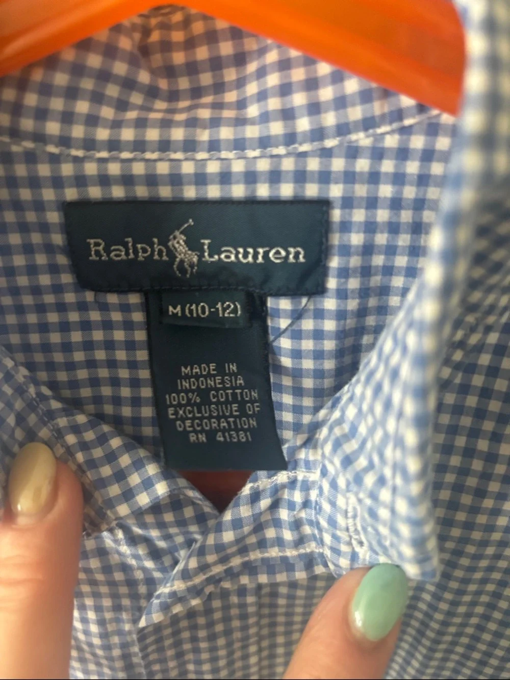 Ralph Lauren Pink & Blue Gingham Button-Down Shirts - Picture 6 of 8